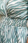 Teal Zebra Print Ruffle Mini Dress - Kendry Collection Boutique