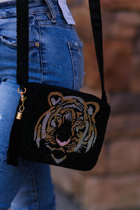 Tiana Designs Beaded Box Purse - Black Tiger - Shop Kendry Boutique