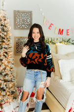 Tiger Print Color Block Sweater - Shop Kendry Collection Boutique