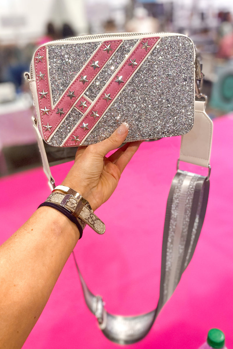 Vintage Havana Meme Silver Glitter Bag