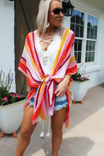 Pocket Full Of Sunshine Orange Multi Striped Duster
