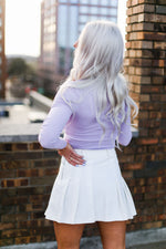 White Denim Pleated Mini Skirt - Shop Kendry Collection Boutique