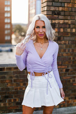 White Denim Pleated Mini Skirt - Shop Kendry Collection Boutique