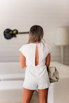 White Front Tie V-Neck Romper - Shop Kendry Collection Boutique