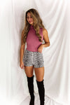 White Leopard Faux Leather Zip Up Shorts - Shop Kendry Collection Boutique