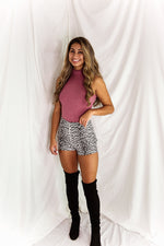 White Leopard Faux Leather Zip Up Shorts - Shop Kendry Collection Boutique