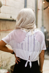 White Mesh Back Tie Athletic Crop Top - Shop Cute Styles From Kendry Collection Boutique