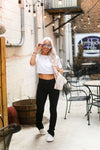 White Mesh Back Tie Athletic Crop Top - Shop Cute Styles From Kendry Collection Boutique