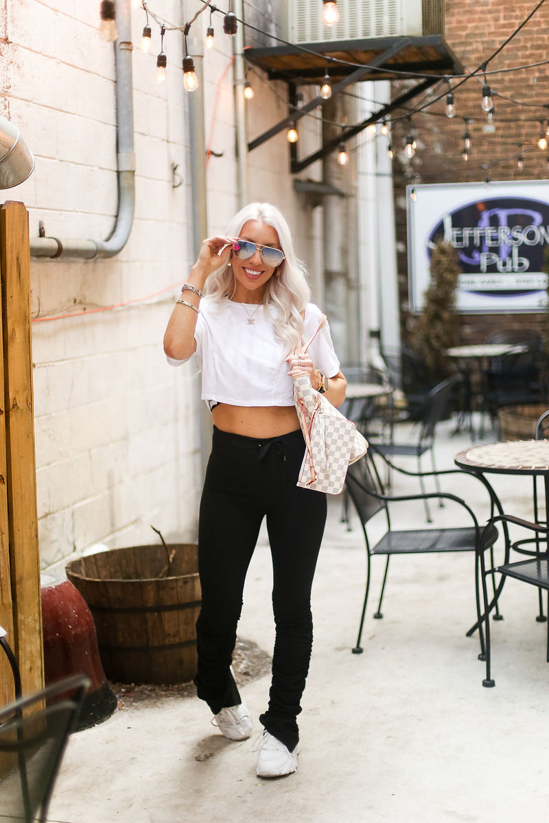 White Mesh Back Tie Athletic Crop Top - Shop Cute Styles From Kendry Collection Boutique