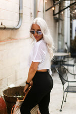 White Mesh Back Tie Athletic Crop Top - Shop Cute Styles From Kendry Collection Boutique