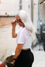 White Mesh Back Tie Athletic Crop Top - Shop Cute Styles From Kendry Collection Boutique