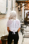 White Mesh Back Tie Athletic Crop Top - Shop Cute Styles From Kendry Collection Boutique