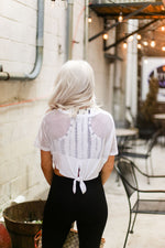 White Mesh Back Tie Athletic Crop Top - Shop Cute Styles From Kendry Collection Boutique