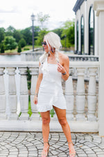 White One Shoulder Ruffle Mini Dress