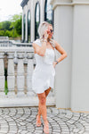 White One Shoulder Ruffle Mini Dress