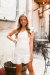 White One Shoulder Ruffle Mini Dress - Shop Kendry Collection Boutique