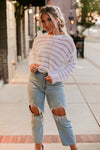 White Open Knit Sweater - Kendry Collection Boutique