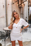 White Puff Sleeve Mini Dress - Shop Kendry Collection Boutique