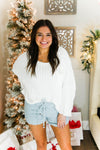 White Ribbed Fleece Sweater - Shop Kendry Collection Boutique