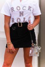 Black Crystal Studded Mini Skirt With Belt - Shop Kendry Collection Boutique