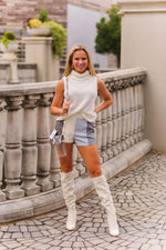 White Sleeveless Turtle Neck Knit Top - Shop Kendry Collection Boutique