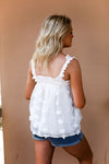 White Textured Babydoll Tank Top - Shop Kendry Collection Boutique