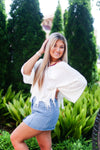 White Tie Back Knit Sweater - Kendry Collection Boutique