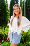 White Tie Back Knit Sweater - Kendry Collection Boutique