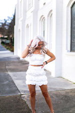White Two Piece Skirt Set - Kendry Collection Boutique