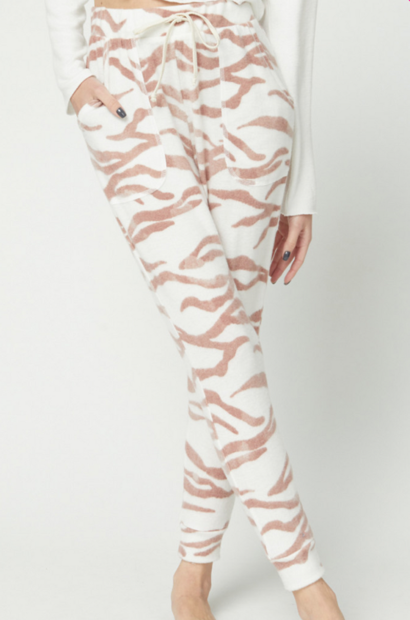 Zebra Print Soft Jogger Pants