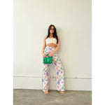 Floral Colors Straight Leg Jeans