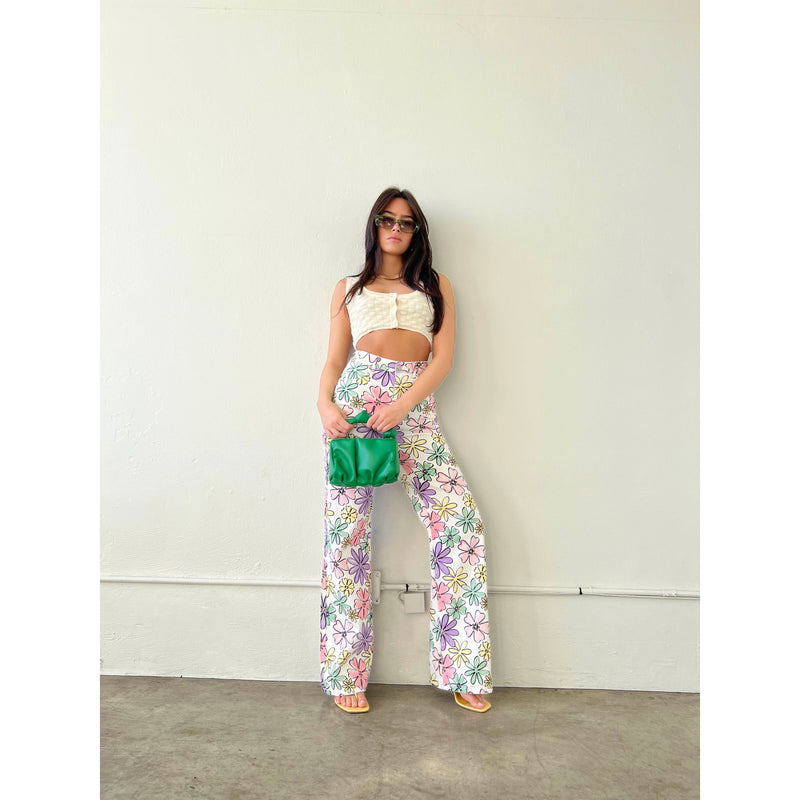 Floral Colors Straight Leg Jeans