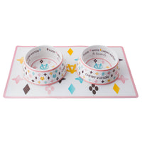 Large Cute Pastel Pattern Dog Bowl