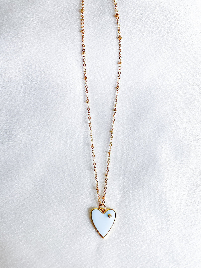Lauren Kenzie Blue Enamel Heart Necklace