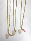 Lauren Kenzie Crystal Heart and Chill Pill Cuban Chain Necklace