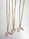 Lauren Kenzie Crystal Heart and Chill Pill Cuban Chain Necklace