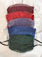 Rhinestone Mesh Face Mask With Backing