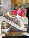 Metallic Snakeskin Star Sneakers