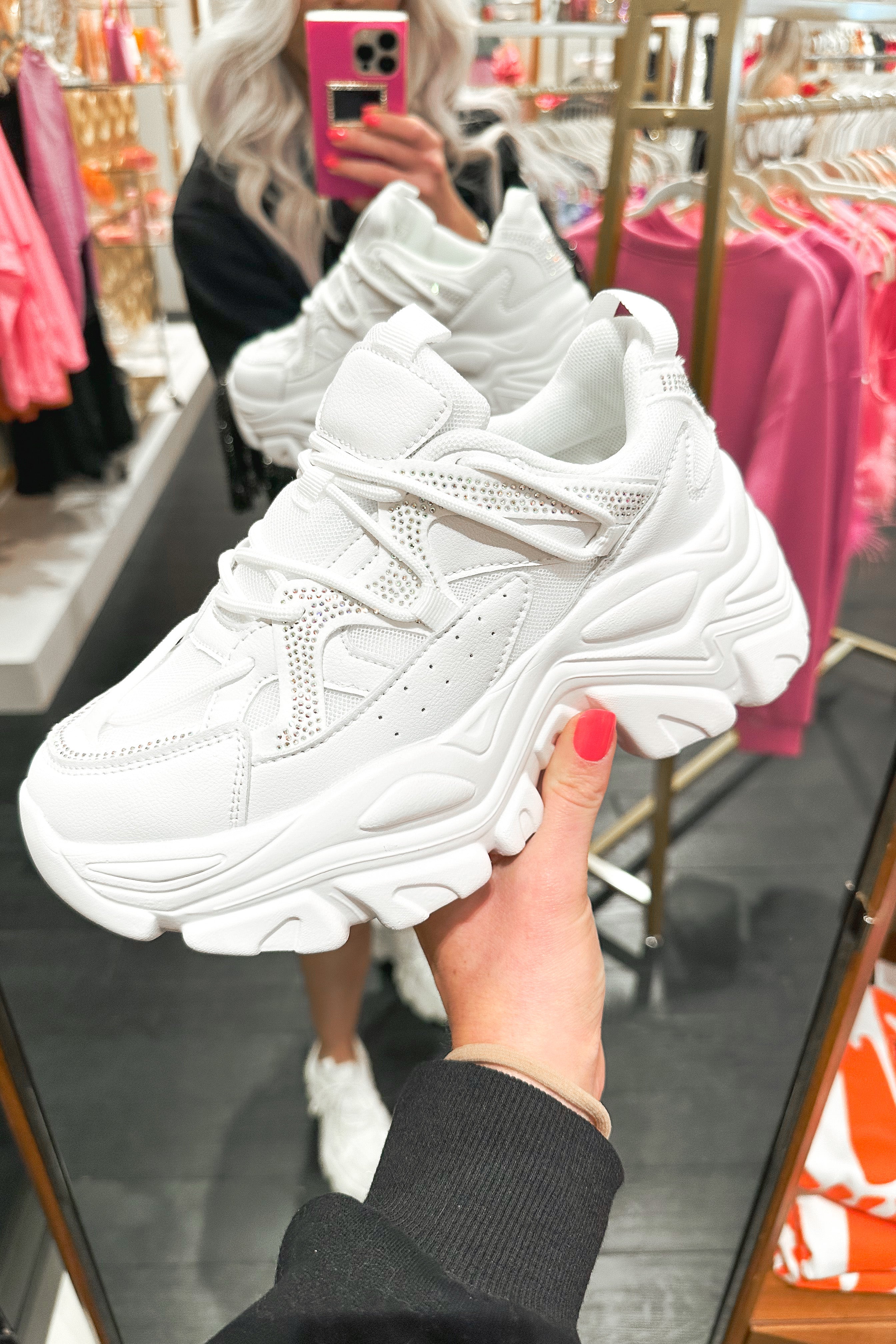 Chunky white sneakers top