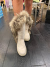 Off White Faux Fur Lined Boots