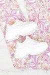 Laura Rhinestone Chunky White Sneaker