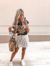 Blue & White Tie Dye Mini Skirt
