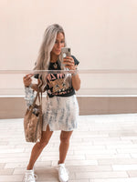 Blue & White Tie Dye Mini Skirt