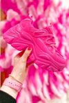 Laura Rhinestone Chunky Hot Pink Sneaker