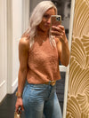 Cinnamon Sherpa Sleeveless Turtleneck Top