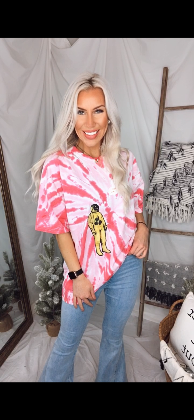 Astroworld Pink Tie Dye Graphic Tee