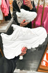 Laura Rhinestone Chunky White Sneaker