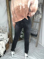 Bailey High Rise Black Distressed Girlfriend Jeans