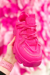 Laura Rhinestone Chunky Hot Pink Sneaker