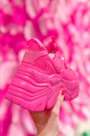 Laura Rhinestone Chunky Hot Pink Sneaker